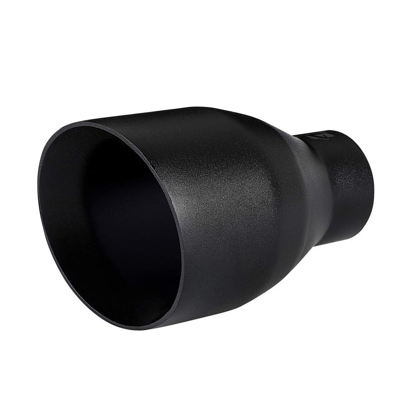 TriTrust Exhaust Tip, 2.5 Inch Inlet, 4.5'' Outlet 7'' Long Muffler Tip, Powder Coated Black Stainless Steel Truck Car Tail Tip, Weld On 2.5'' Outer Diameter Tailpipe, 2.5"ID x 4.5"OD x 7"L - Image 1